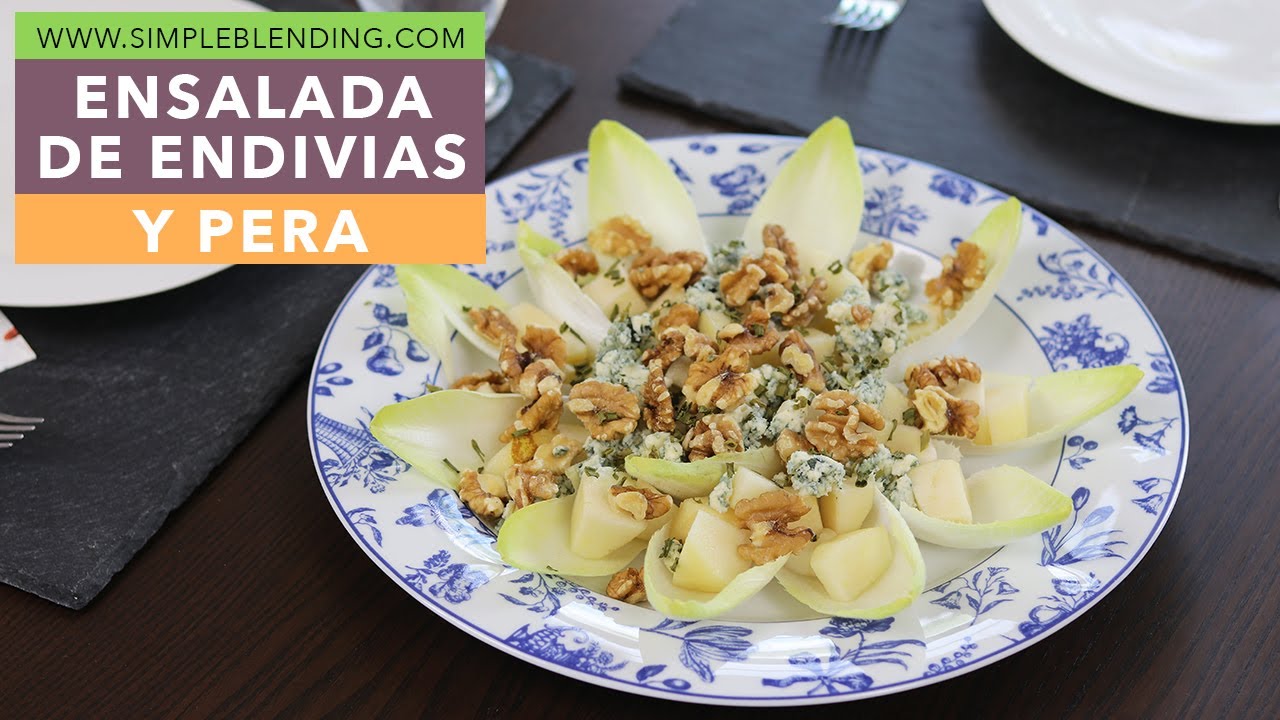 ENSALADA DE ENDIVIAS Y PERA | Ensalada saludable con pera | Ensalada con fruta