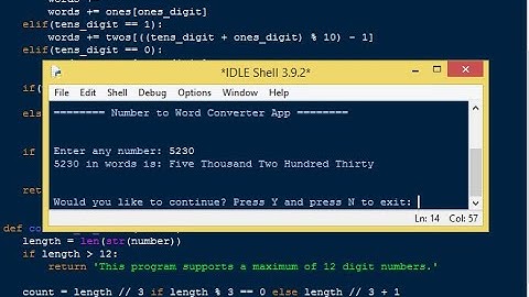 Simple Number to Words Converter App in Python