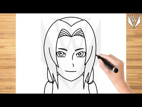 How to draw Tsunade Naruto Step by step Tutorial | Free Download Coloring Page