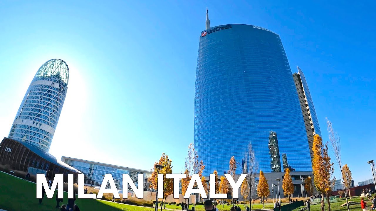 MILAN ITALY WALKING TOUR AROUND HIGH RISE BUILDINGS IN 4K - YouTube