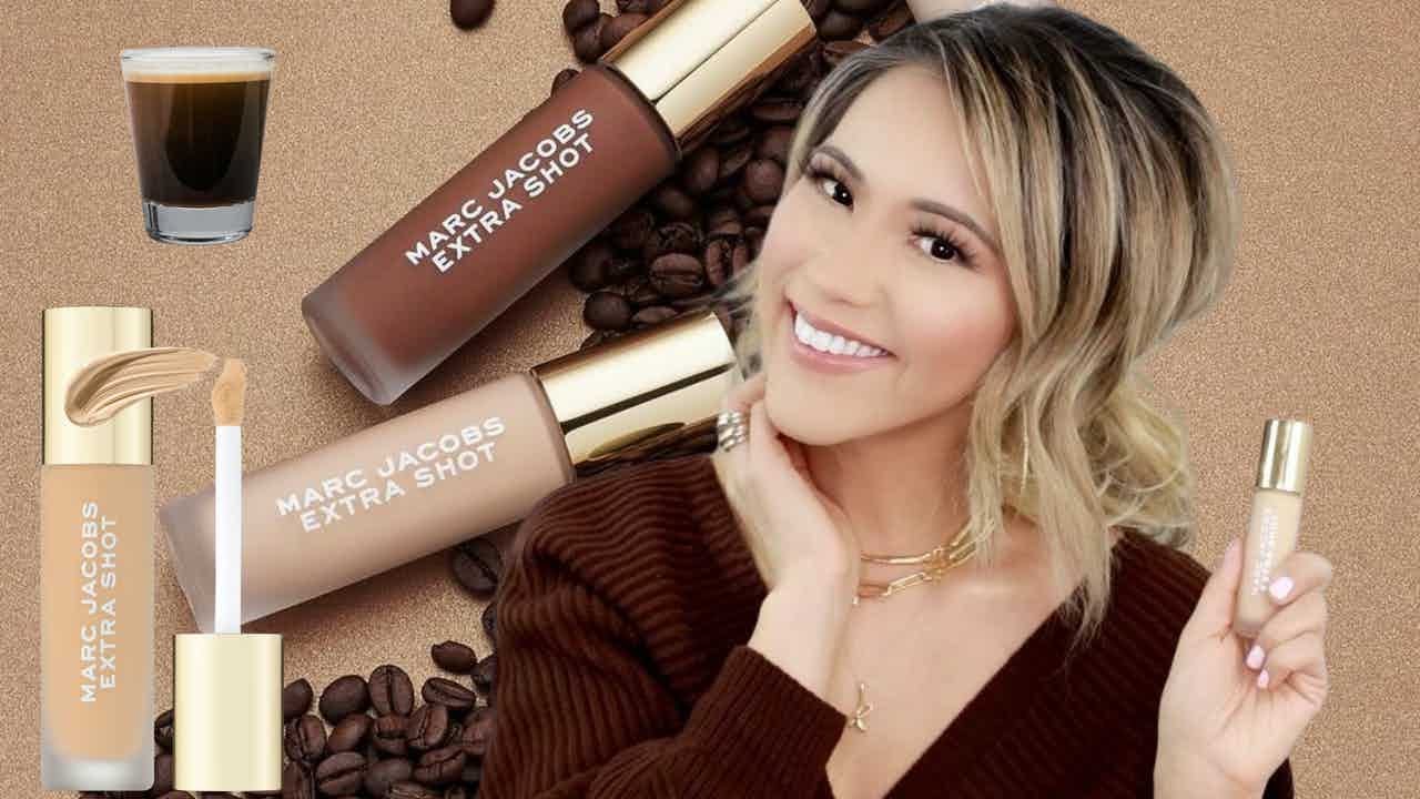 NEW! MARC JACOBS EXTRA SHOT CAFFEINE CONCEALER + FOUNDATION | FULL FACE OF MARC JACOBS BEAUTY