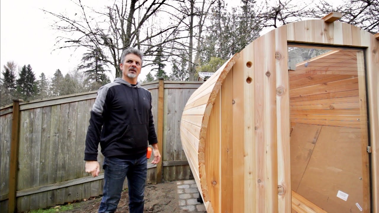 Outdoor Barrel Sauna Build - YouTube