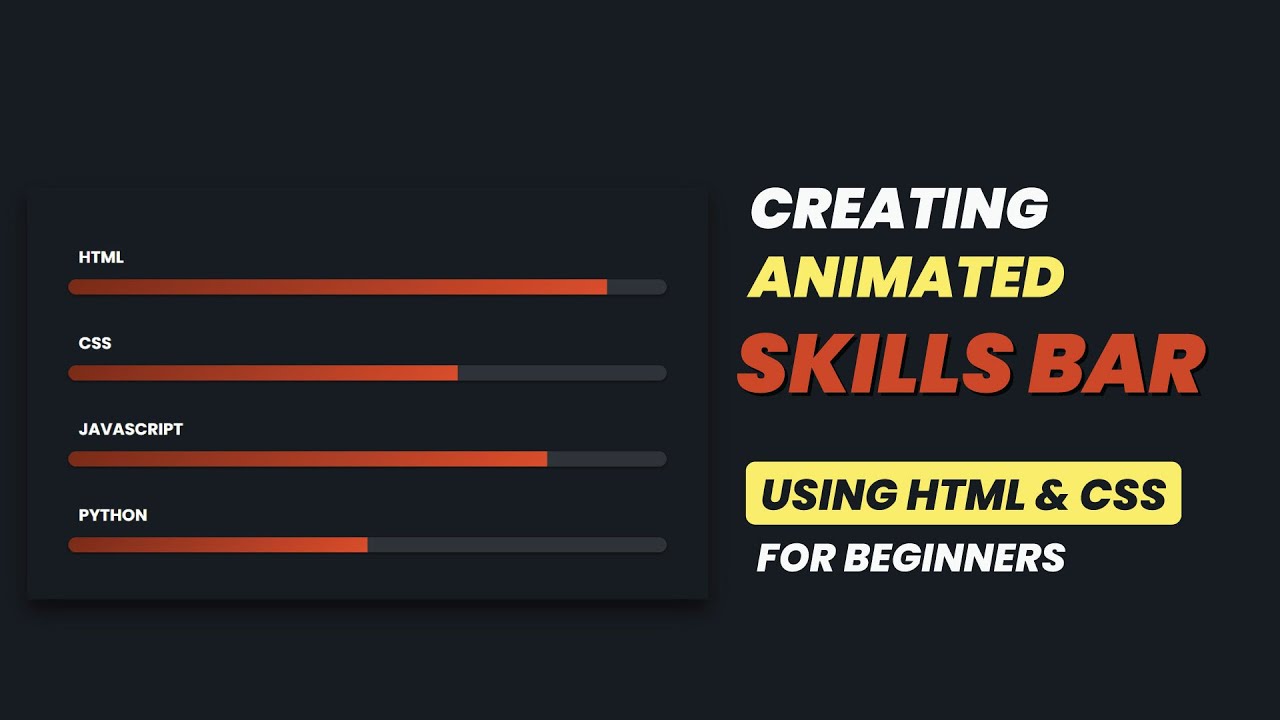 Animated Skills Bar Using Html and CSS Only - YouTube