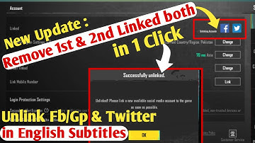Remove both Linked 1st & 2nd With 1 Click | How to Remove Facebook/Twitter & Gp from Pubg Account