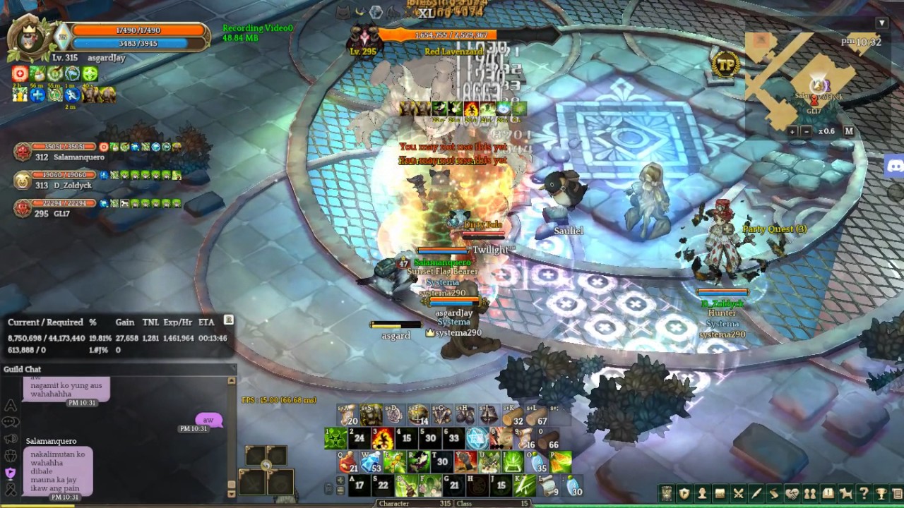 TOS DG 290 rush GUILD Systema 2 cleric, swordsman, wizard party