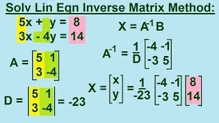 Algebra - Solving Linear Equations using the Inverse Matrix Method 2/2