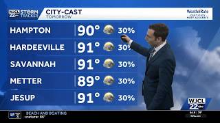 Humidity & isolated t-storms in the forecast for Southeast Georgia and the Lowcountry on Tuesday