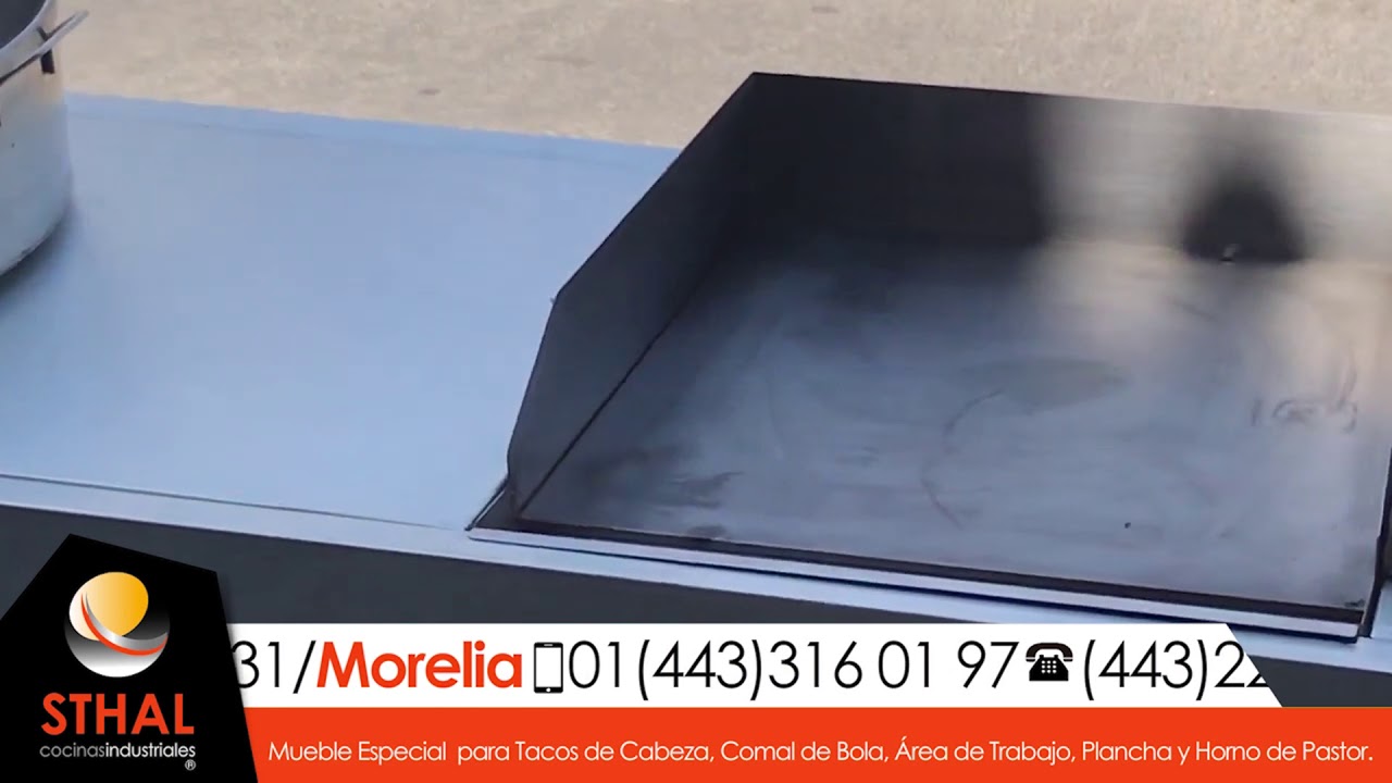 Mueble Especial para Tacos de Cabeza, Comal de Bola, Área de Trabajo,  Plancha y Horno de Pastor - YouTube