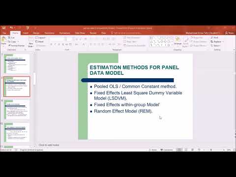 Panel Estimation Methods