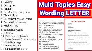 multi topic easy wording letter | Letter in multiple topics