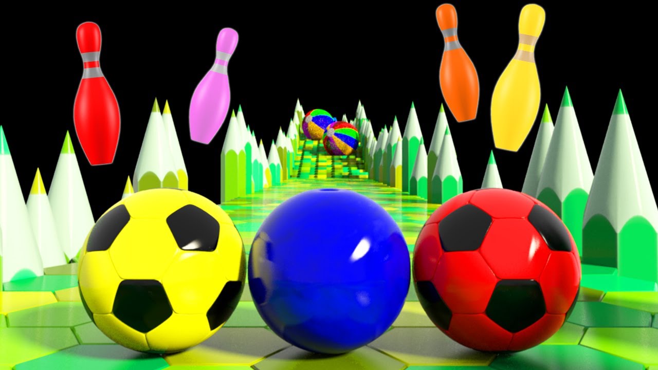 🎳🎶🌈Bowling Ball Adventure Alphabet Song Sand Learn Shapes Letters and Colors for