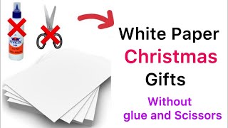 Christmas Gift Friends, Teachers, Parents White Paper Christmas Gift Idea Diy Christmas Card