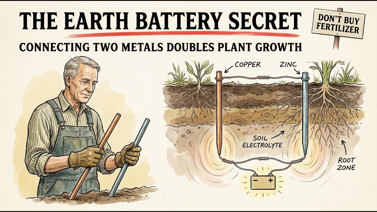 Connecting Two Metals Doubles Plant Growth — The “Earth Battery” Secret