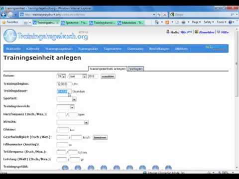 Trainingseinheit Anlegen Dokumentieren Vorlagen Trainingstagebuch Trainingsplan Youtube