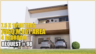 7.5 X 10 METERS (75SQ.M LOT AREA) 4 BEDROOM 2 STOREY HOUSE |REQUEST #98|