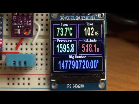 Numeric display with ST7789 and Arduino - RREFont vs PropFont
