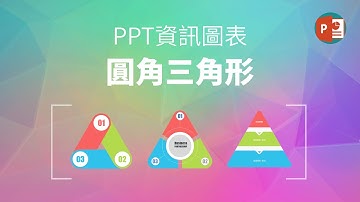 PPT資訊圖表 |  圓角三角形作法 | 圓角金字塔作法