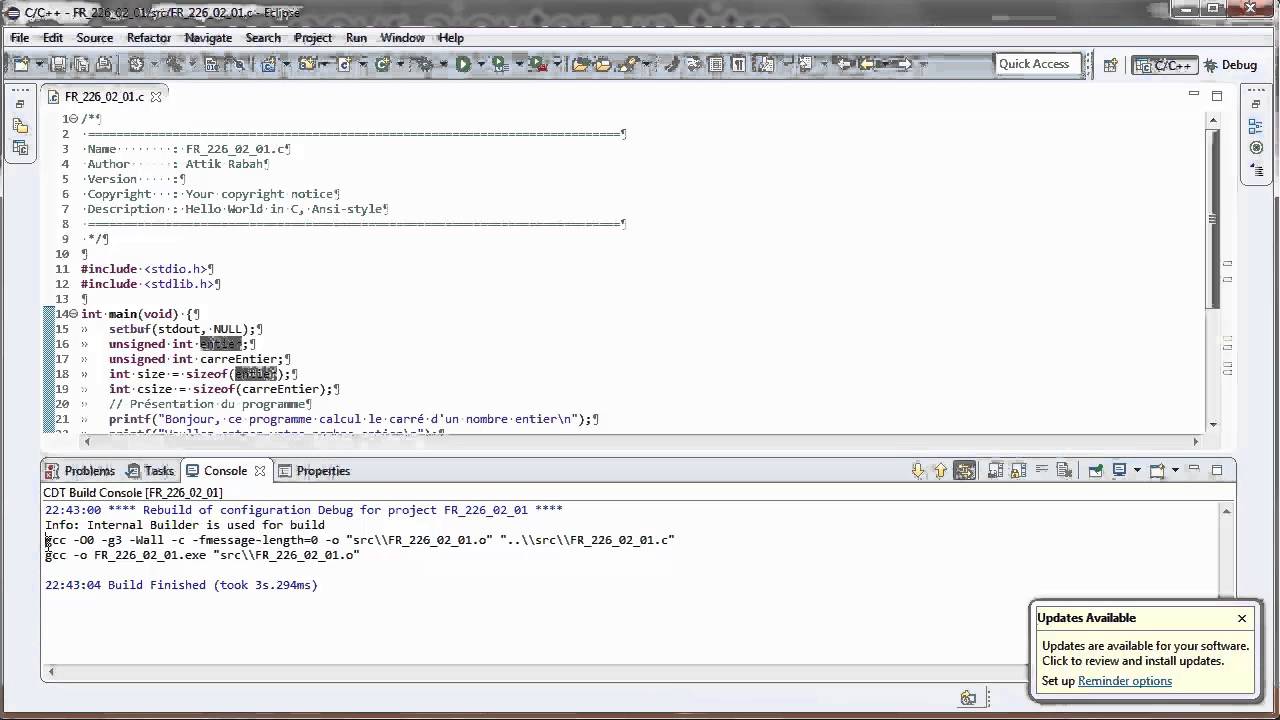 Tuto Le langage C Un premier programme YouTube