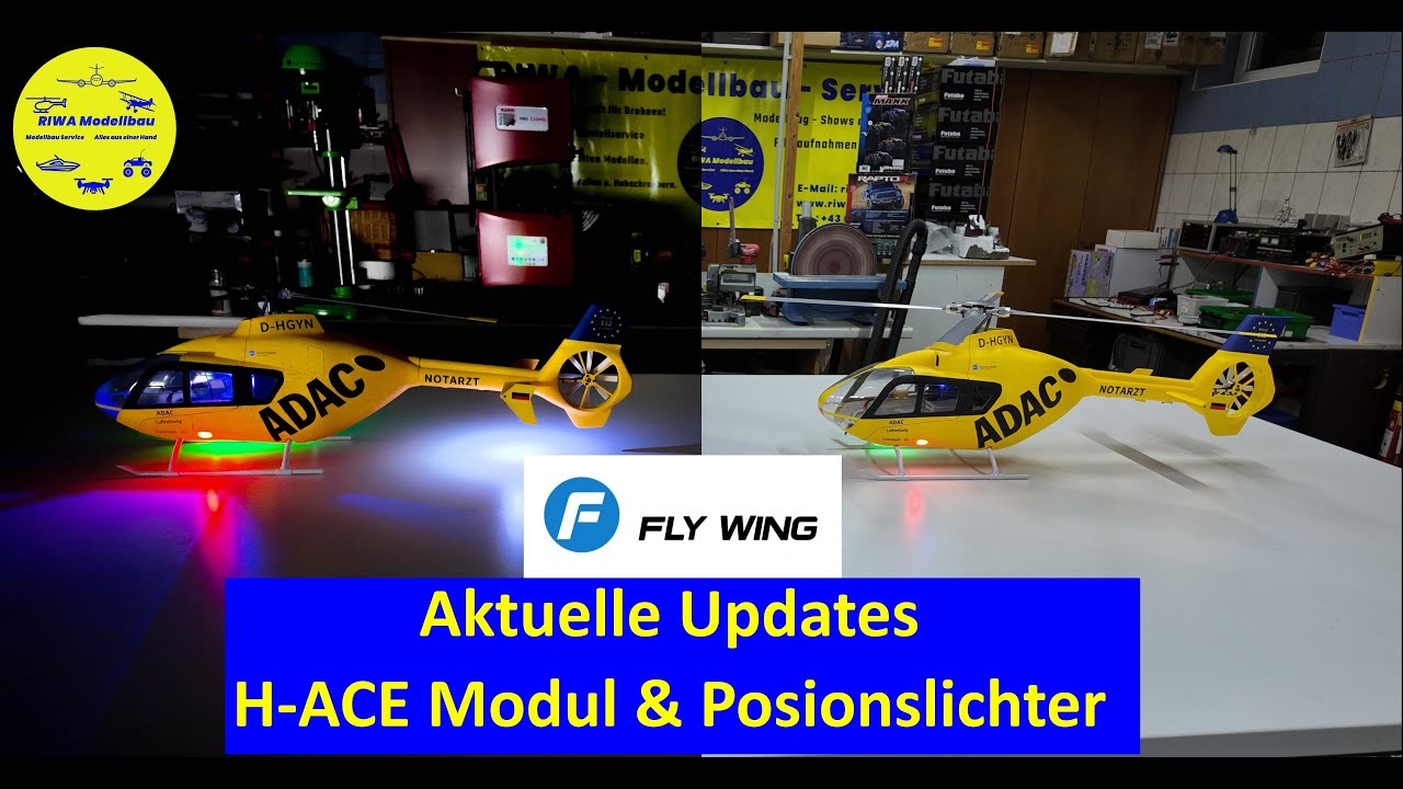 FlyWing RC Helikopter Updates mit neuen H-ACE Controller und Positionslichter