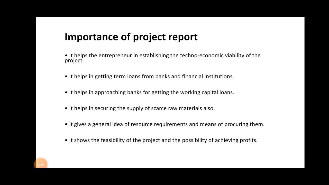 importance of project report presentation