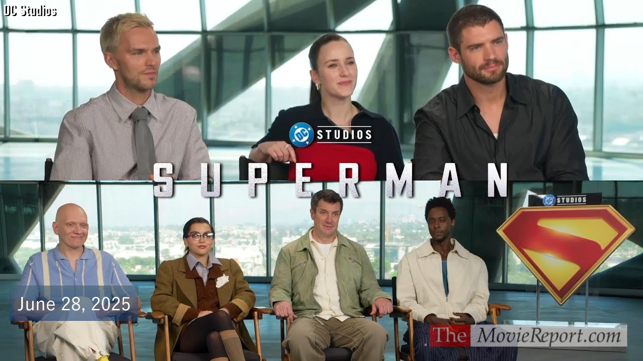 SUPERMAN interviews David Corenswet, Rachel Brosnahan, Nicholas Hoult,James Gunn, cast -June 28,2025