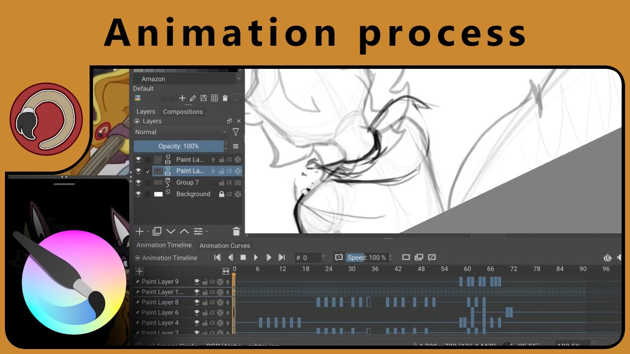 Animation process . happy bday me 2026 . Krita
