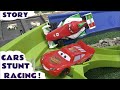 Lightning McQueen Disney Pixar Cars Stunt Race Cars 2 Speedway Story Spider-Man Spongebob Judges