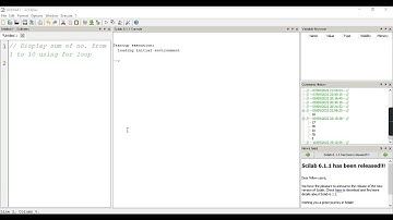 #3 Display sum of no. from 1 to 10 or n using for loop in Scilab