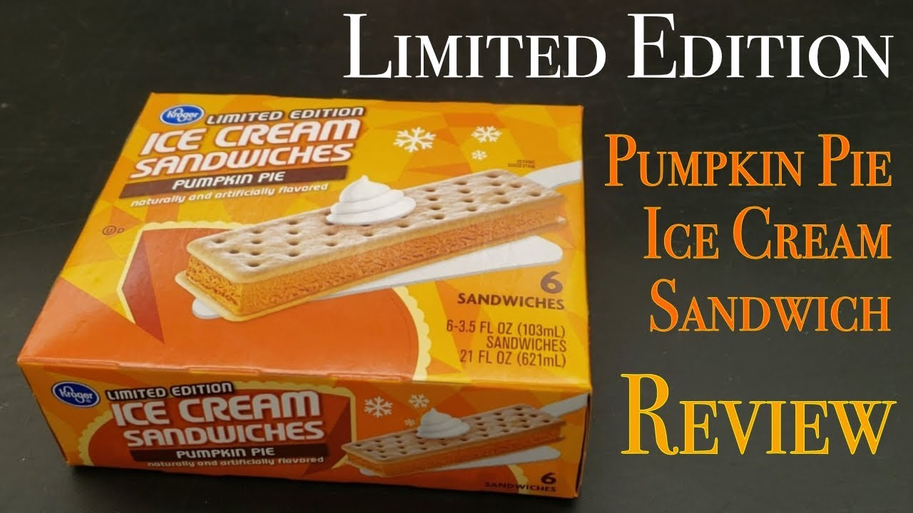 Limited Edition Pumpkin Pie Ice Cream Sandwich (Kroeger) Review YouTube