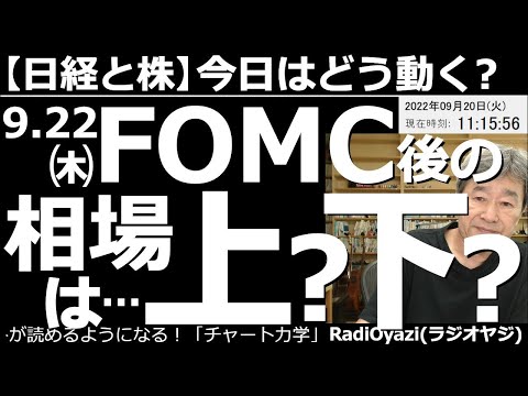 【日経平均と株-今日はどう動く?】9月22日(木)のFOMC後の相場は上昇か?下落か? 22日のFOMCと日銀金融政策会合が迫ってきた。中央銀行の政策、パウエルFRB議長と黒田日銀総裁の発言に要注目。
