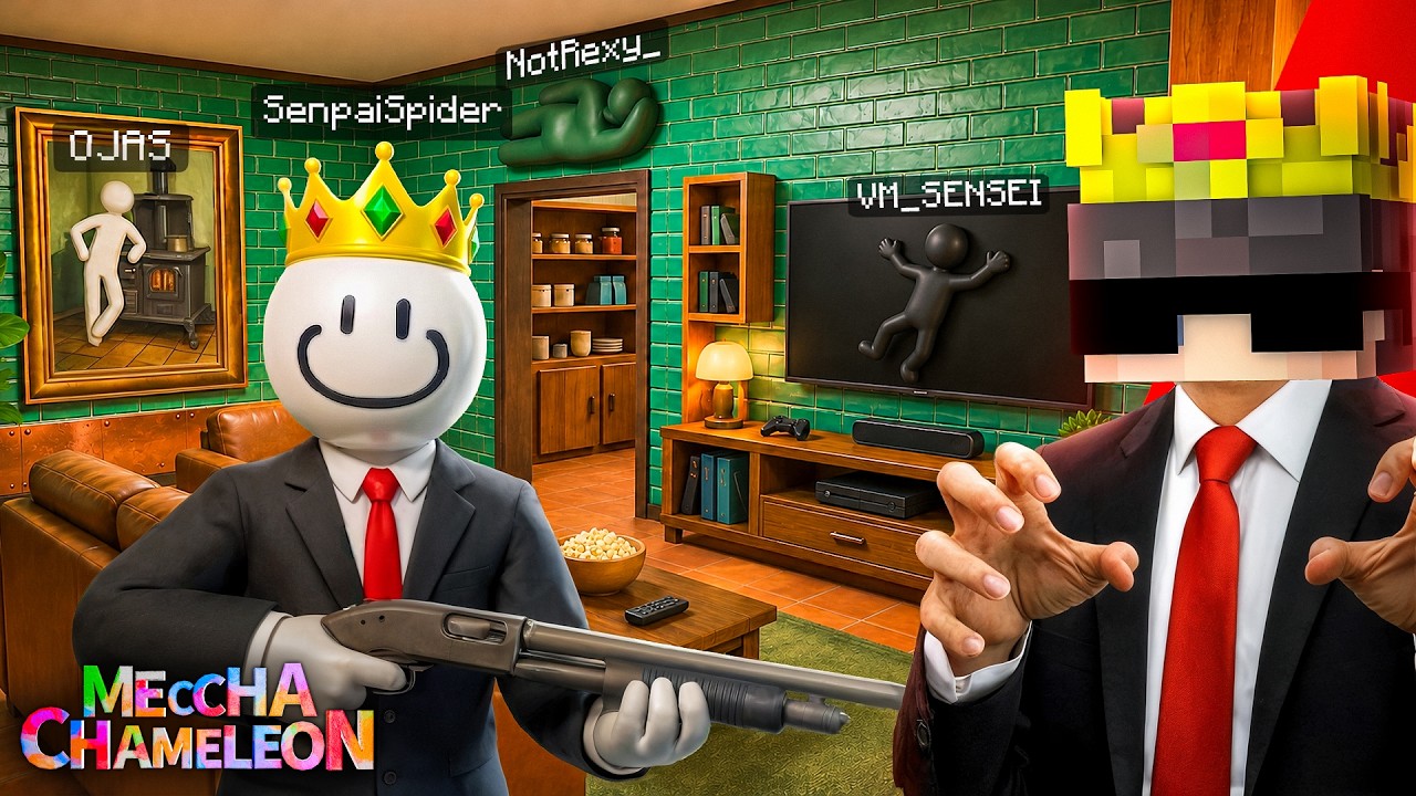 We Tried 500IQ HIDE AND SEEK SPOTS in MECCHA CHAMELEON!