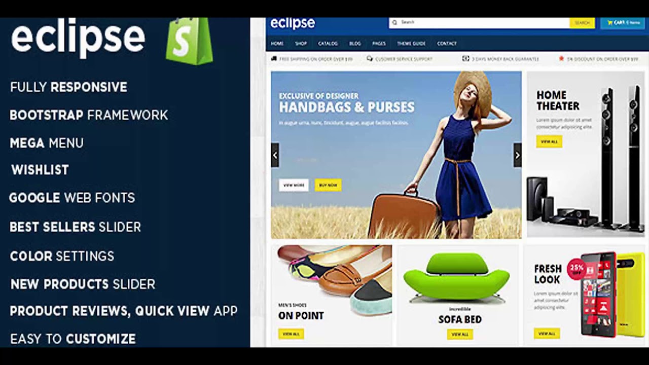 Eclipse Digital Store Shopify Theme & Template | Themeforest Website Templates and Themes