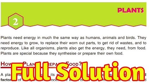 ||Plants Question Answer | DAV Class 5 Science Ch-2 Plants Solution |