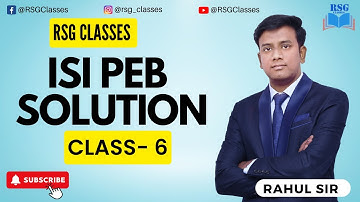 ISI PEB  Sample Question Class  - 6|| Rahul Sir || RSG Classes ||