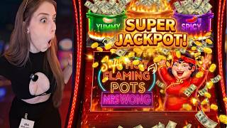 CRACKING The CODE!! Super Hot Flaming Pots Mrs Wong Slots Bonus - Harrah's Pompano Casino screenshot 5