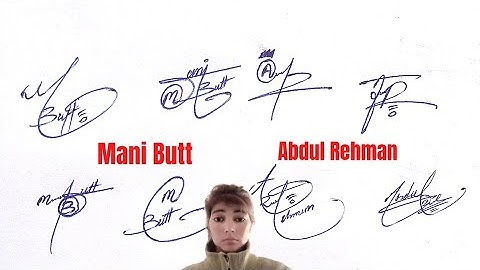 Abdul Rehman stylish signature#mani Butt signature style