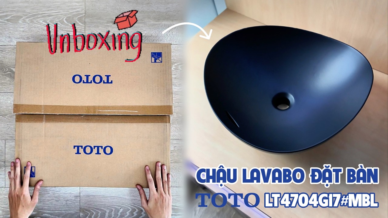 Chậu lavabo đặt bàn TOTO LT4704G17#MBL (LT4704G17MBL) đen mờ vành mỏng Linear Ceram