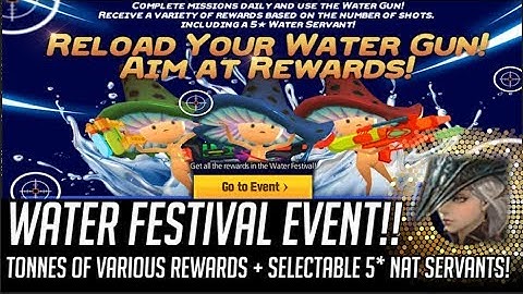 New Water Frenzy Festival Event! Many Rewards + Get to Select a 5* Nat Water Servant! Heir of Light