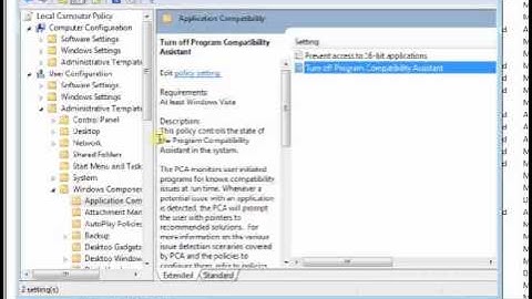 Turn off the Program Compatibility Assistant Service in windows 7