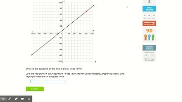 IXL - Point-slope form: write an equation from a graph (Algebra 1 practice)