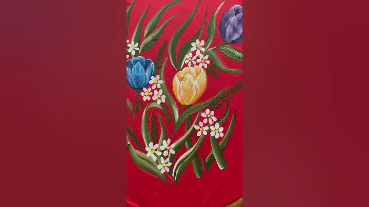 Free online class -10|easy tulip painting |fabric painting for class beginners#fabricpainting#viral