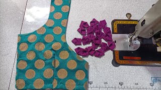 💜 Unique Blouse Back Design With Bow Style | Easy Cutting & Stitching Tutorial#design #stylishblouse