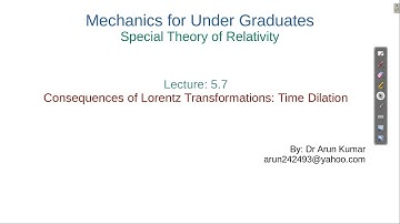 Lecture 5.7: Consequences of Lorentz Transformations: Time Dilation