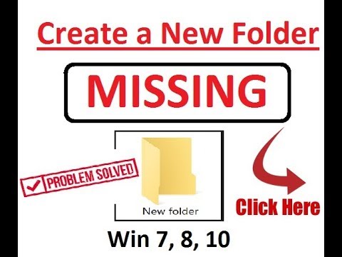 How to Fix Create NEW FOLDER option missing from windows 7, 8, 8.1, 10 ...