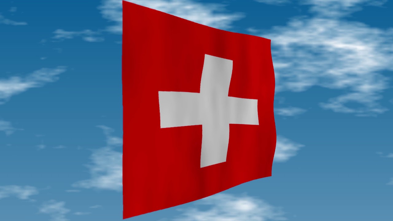 スイスの国旗 背景には雲が流れています Flag Of Switzerland Clouds Are Flowing In The Background Youtube