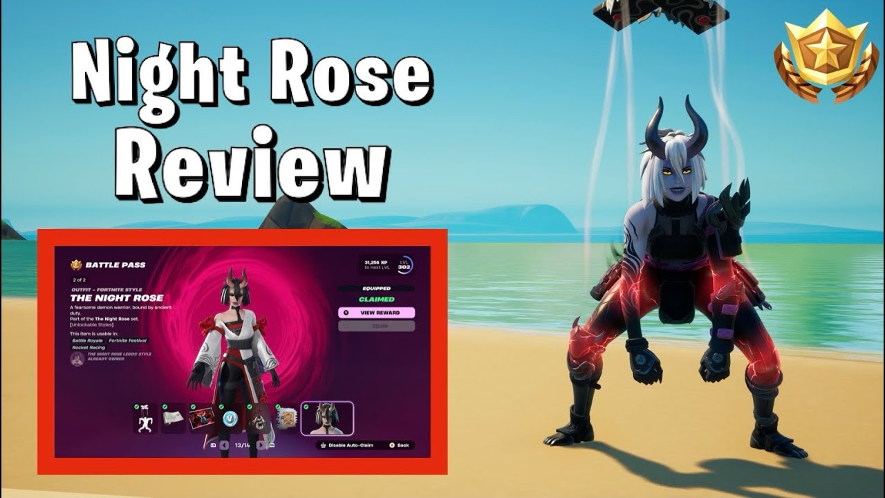 The Night Rose Review | Chapter 6 - Season 1 Level 92 - 100 Battle Pass Skin