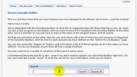 Traffic Zipper Remote Downline Builder