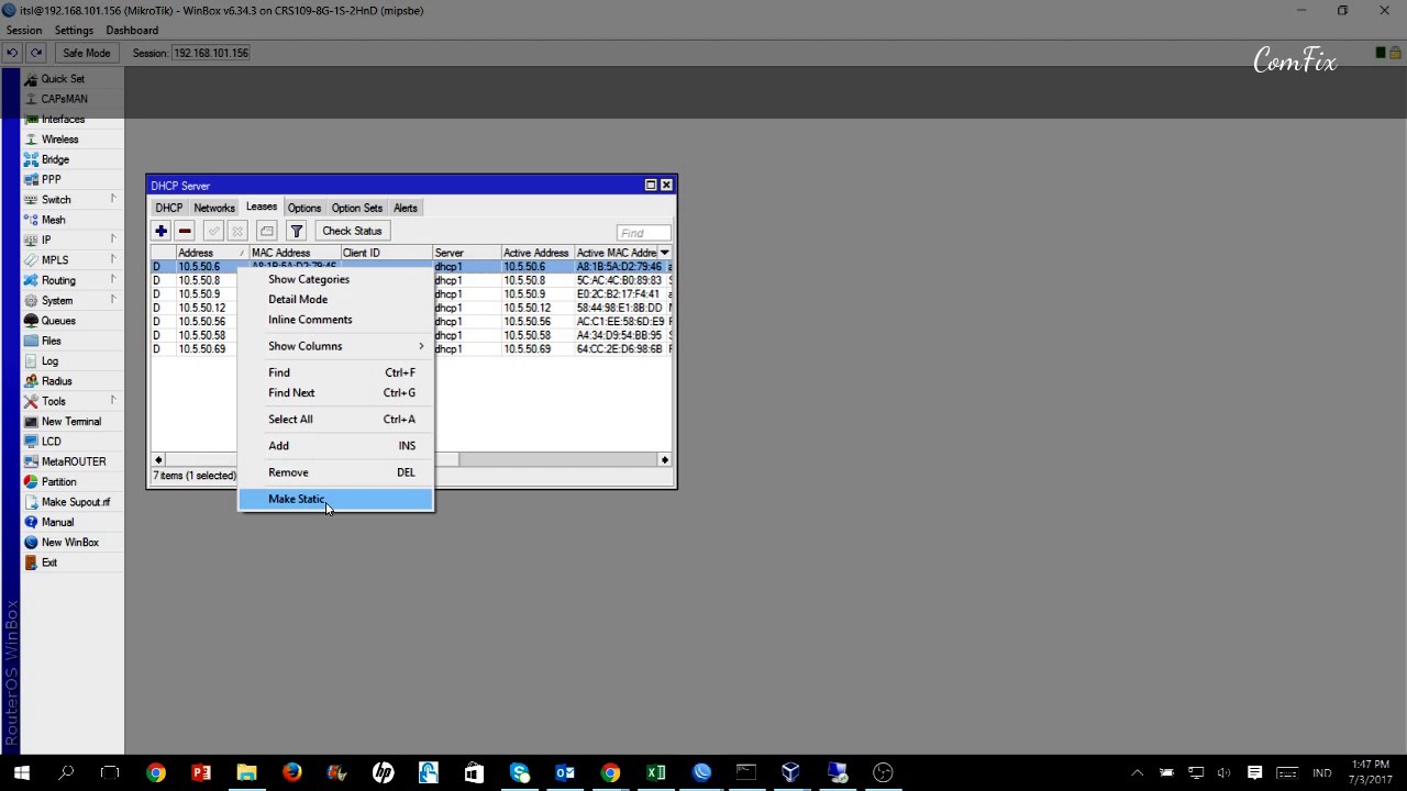 assigning static ip addresses using dhcp