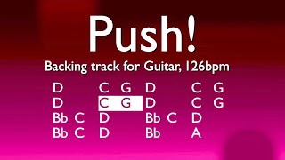 Video voorbeeld van "Push Rock, backing track for Guitar, D major, 126bpm. Pushed chords! Play along and enjoy!"