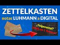 Ejemplos de notas ZETTELKASTEN de Luhmann a DIGITAL | Folgezettel vs Digitalete